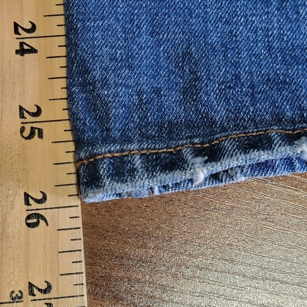 Abercrombie Fitch Ultra High Rise‎ Ankle Straight Jeans Women 32 Distressed Blue - Picture 6 of 11